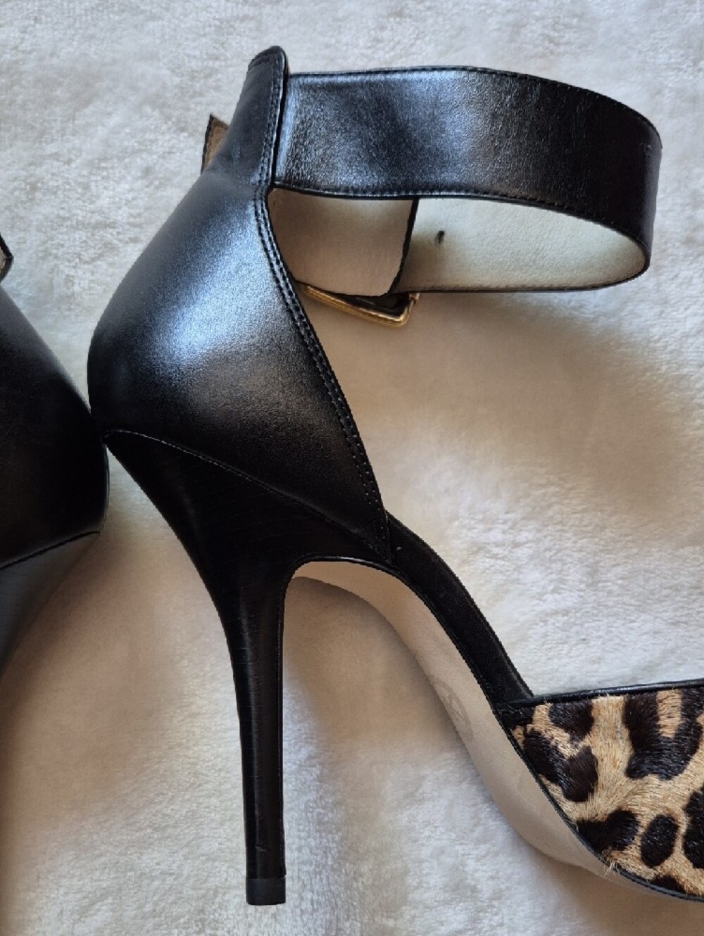 MICHAEL Michael Kors Leopard Print and Black Ankle-Strap Pumps - Picture 10 of 14